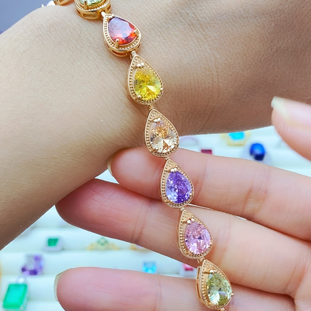 手链彩色蓝宝石未镶嵌