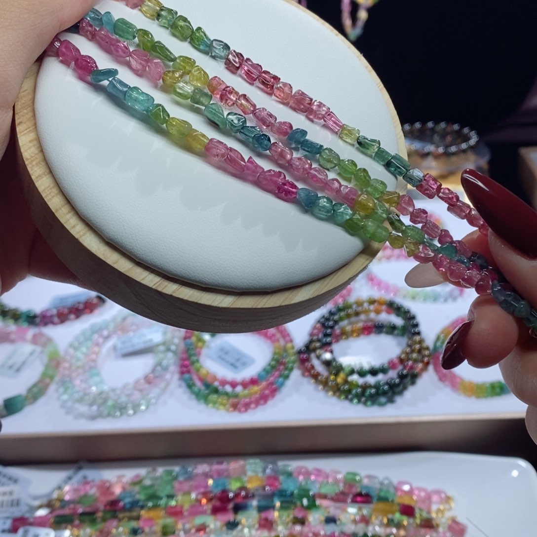 碧玺手链未镶嵌糖豆 多样发一