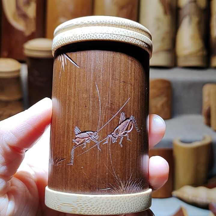 竹B****y竹雕虫具手把件