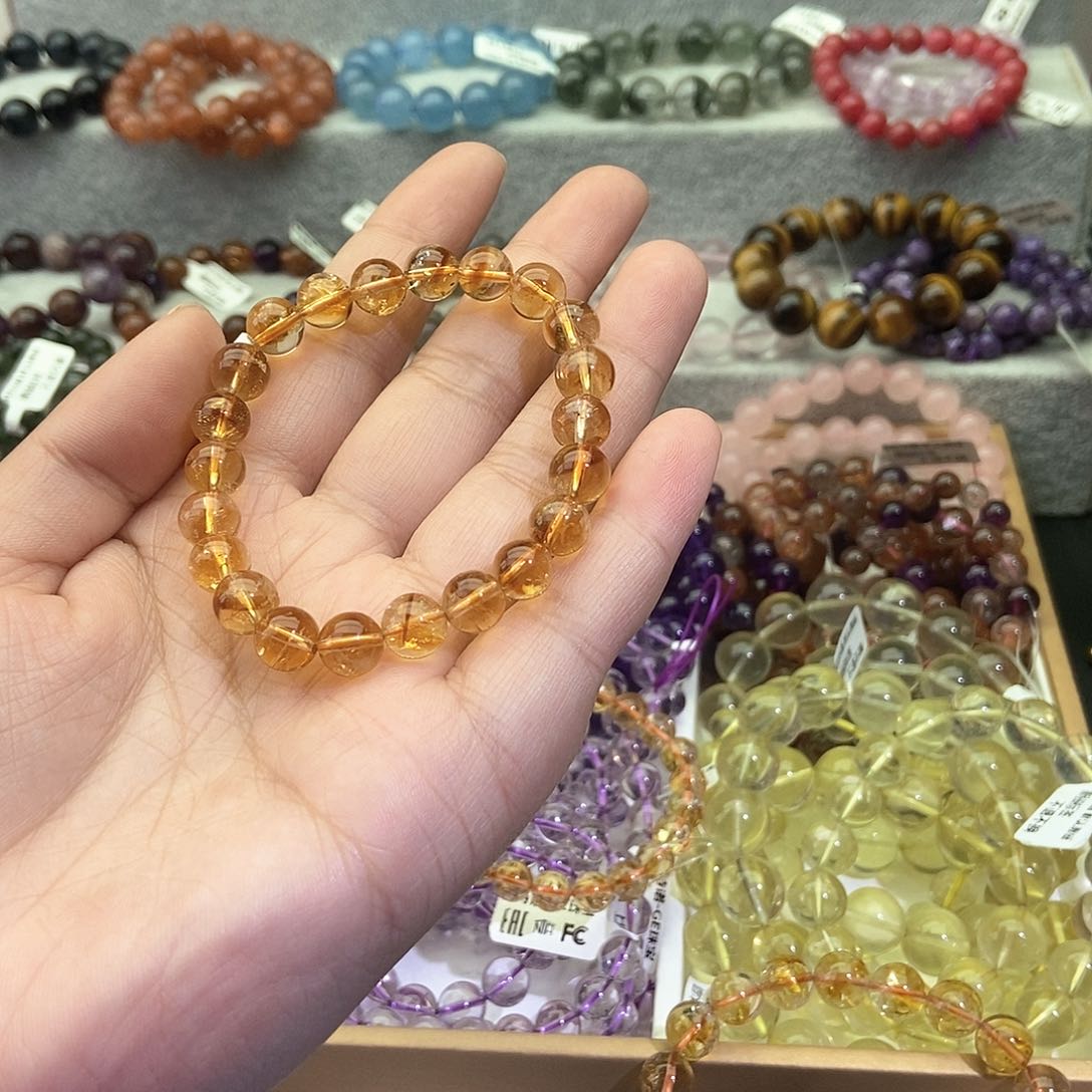 水晶手链未镶嵌大*！暴力黄水晶8