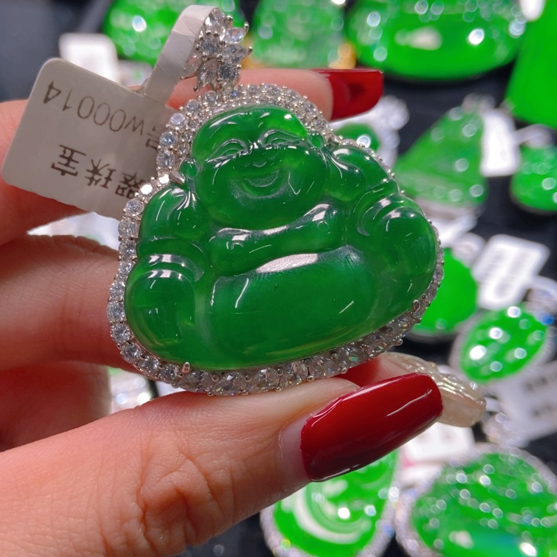 翡翠吊坠(不含链)银S925镶嵌