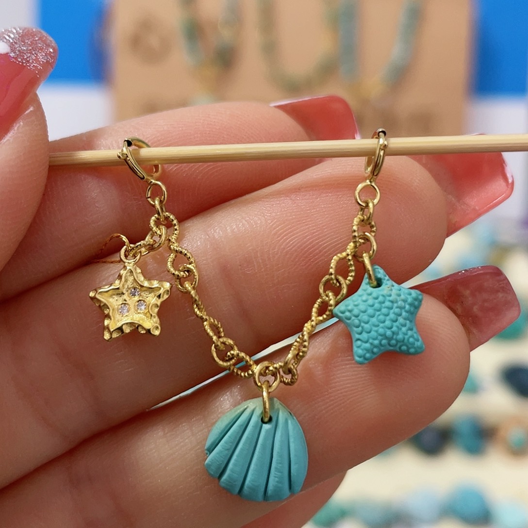 绿松石珠宝奇石18K金镶嵌