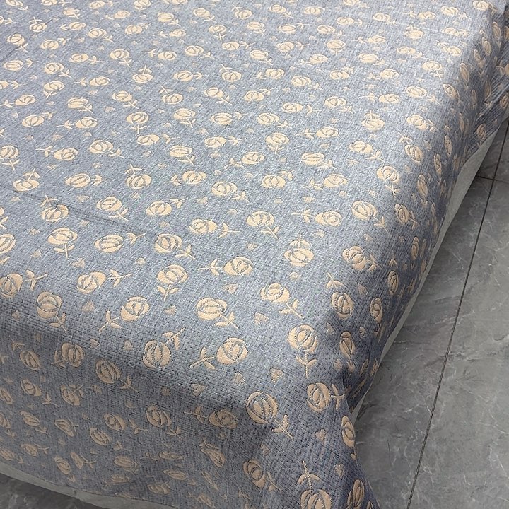 棉棉灰咖玫瑰床盖圆角