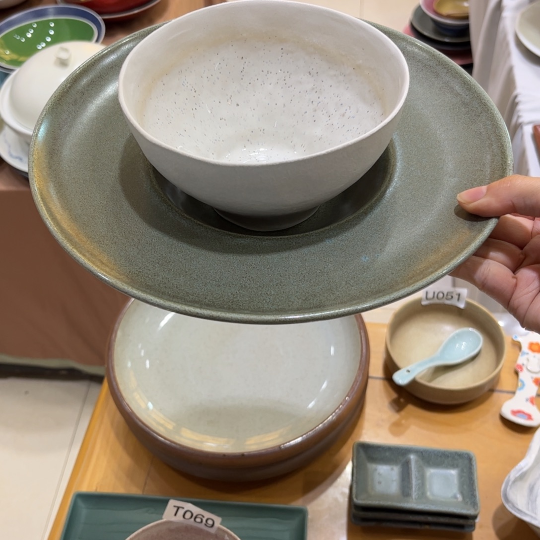 瓷景德镇粗陶复古盘碗微瑕