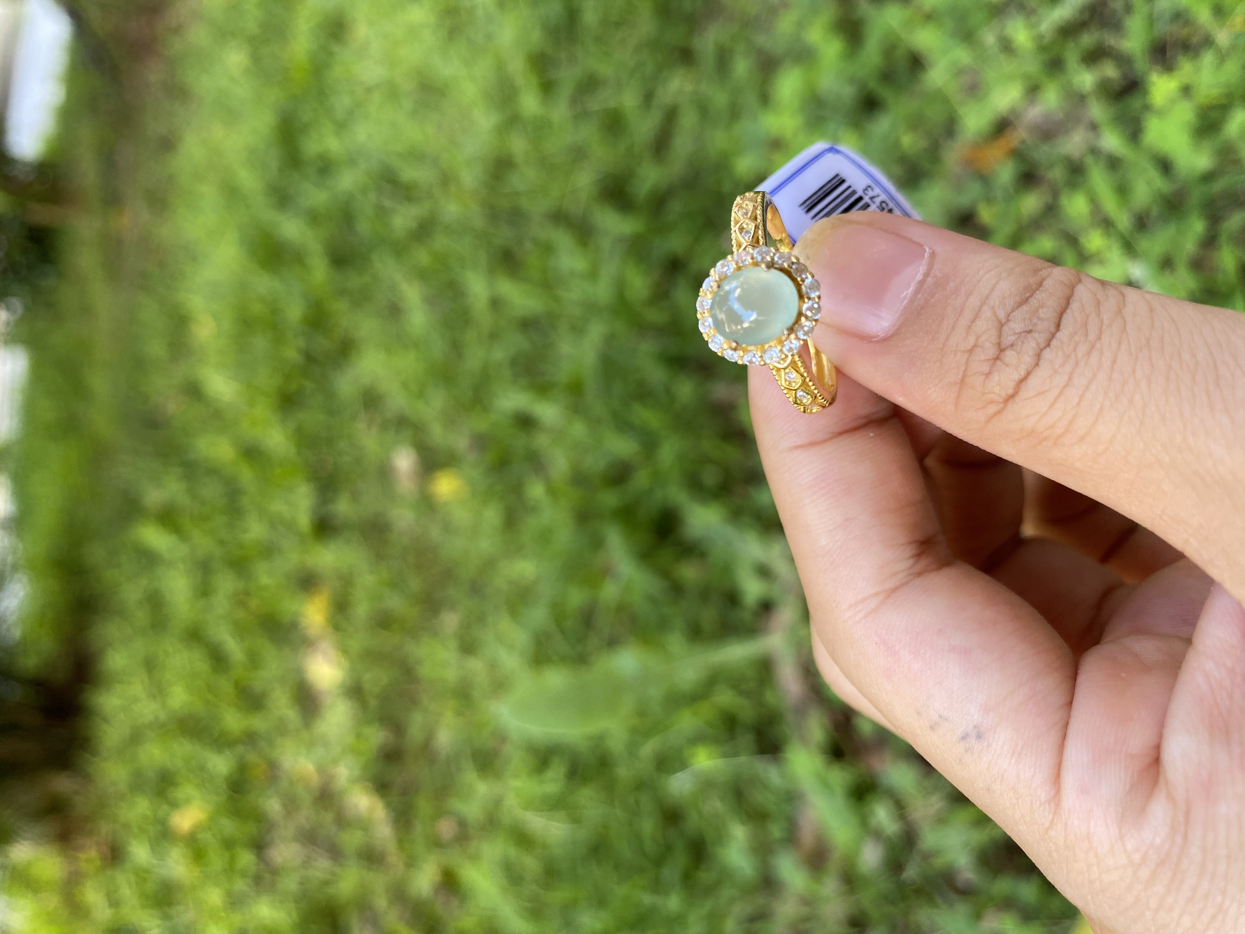 天然缅甸翡翠A货925银镶嵌戒指