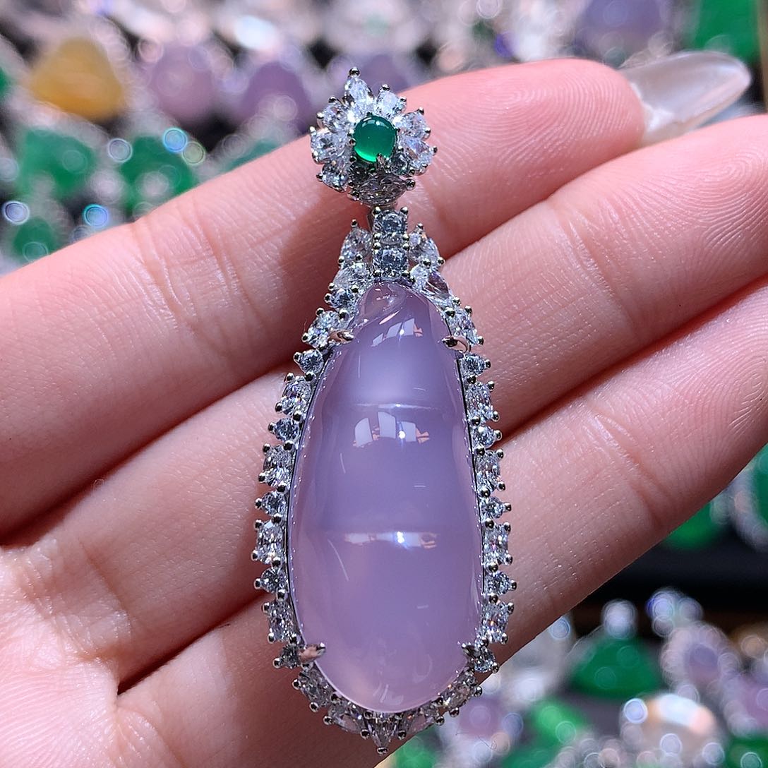 玛瑙/玉髓颈饰银S925镶嵌