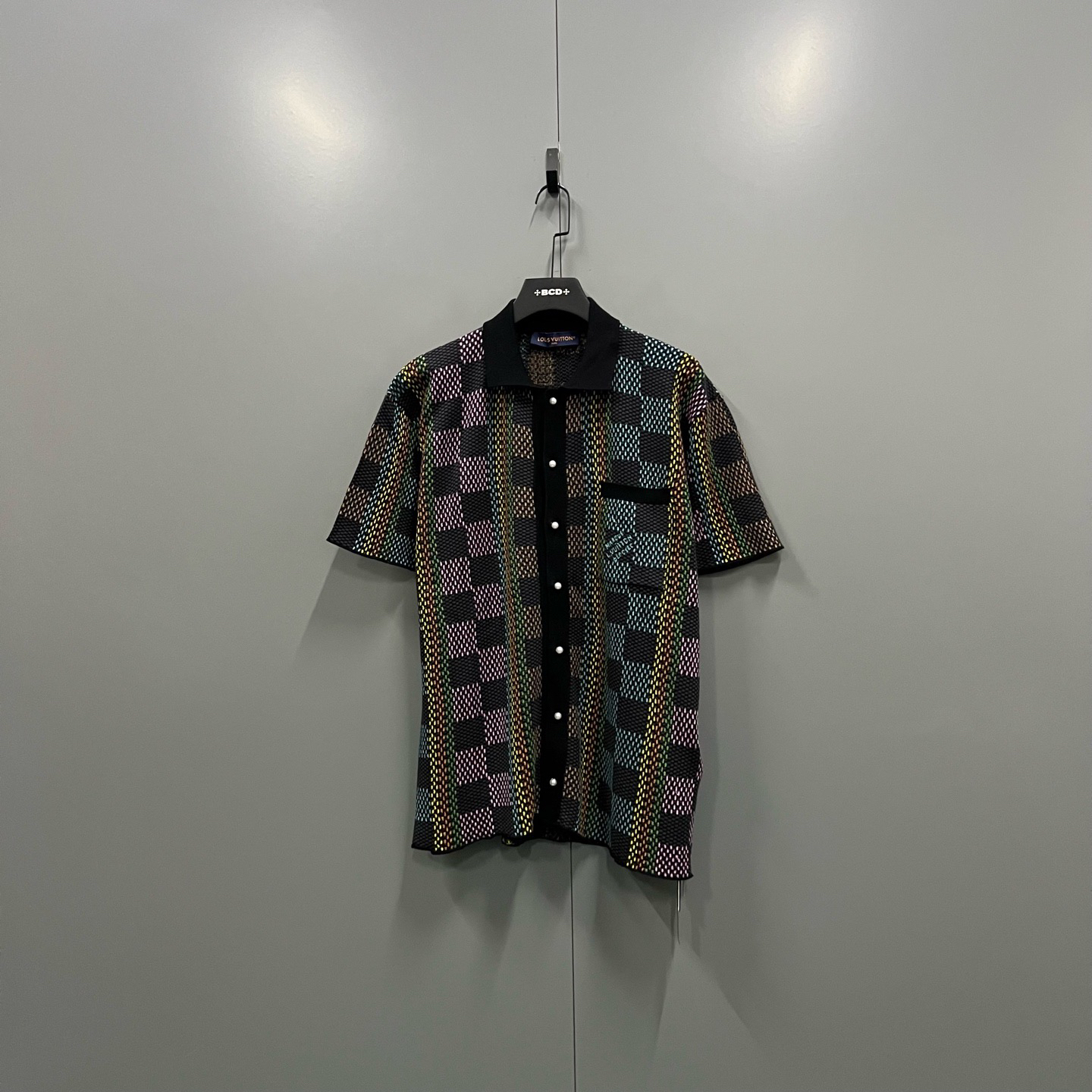 99新 LouisVuitton/路易威登 (ll) 拼色提花短袖衬衫 M码/020857