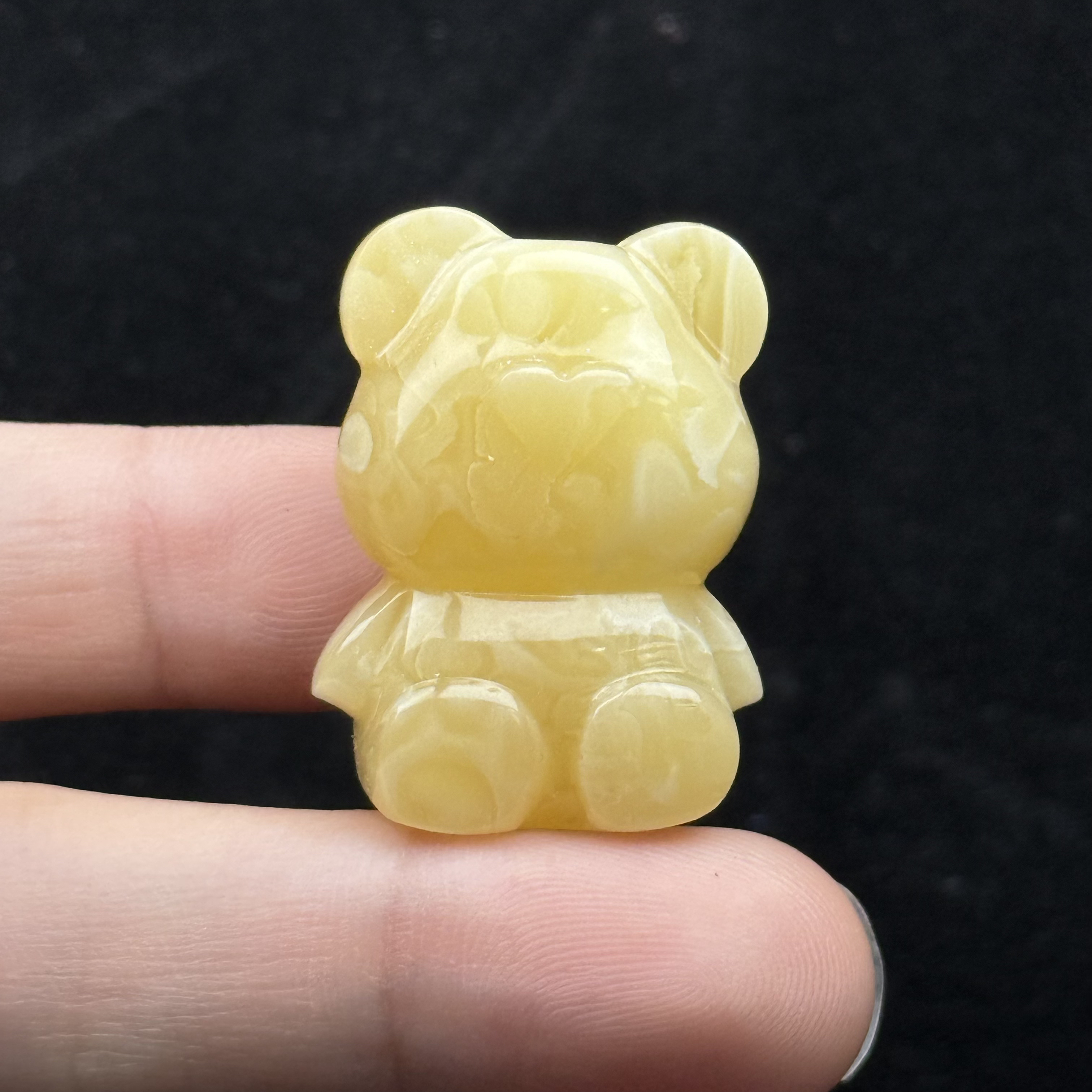 Y5692天然原矿蜜蜡 小熊上下孔 22*29*14mm支持复检