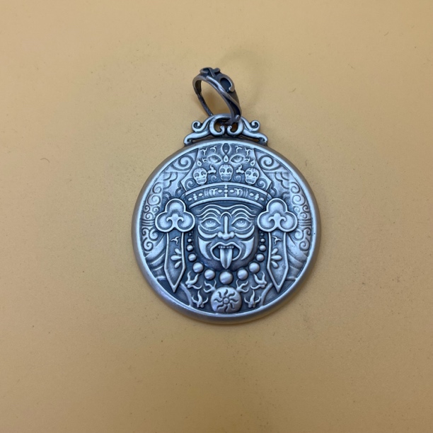 足银银制品 足银999扎基拉姆吊坠 复古亮面古法工艺 38.1克