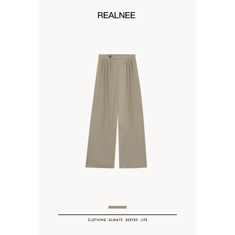 REALNEE【幻想之境】极简天丝休闲裤垂感透气舒适主义搭配刚需03471