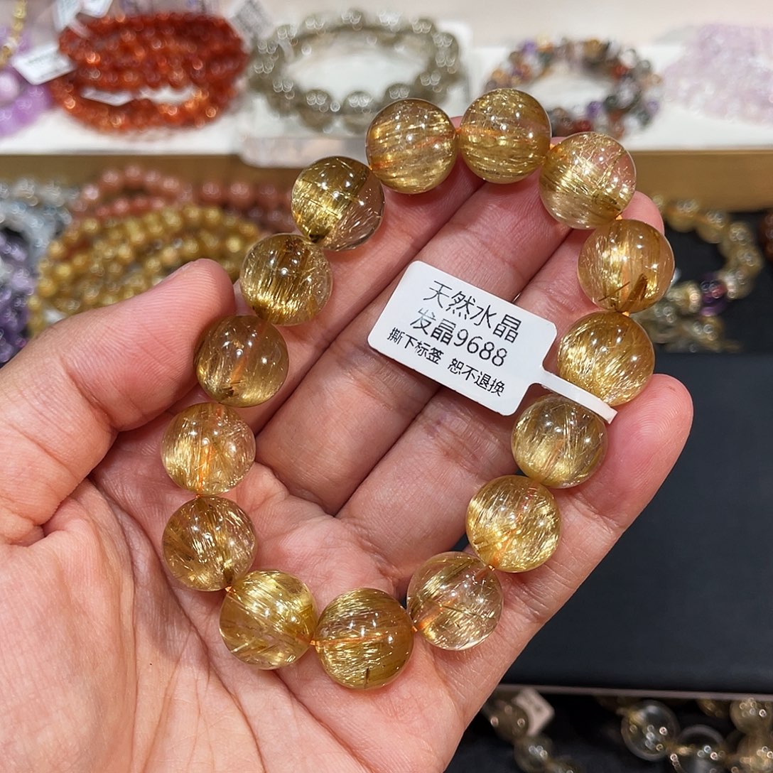 手链发晶未镶嵌猫眼钛晶13.9mm