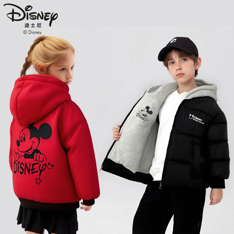 迪士尼儿童冬装双面穿羽绒服上衣新款保暖休闲外套XXR96001-AM
