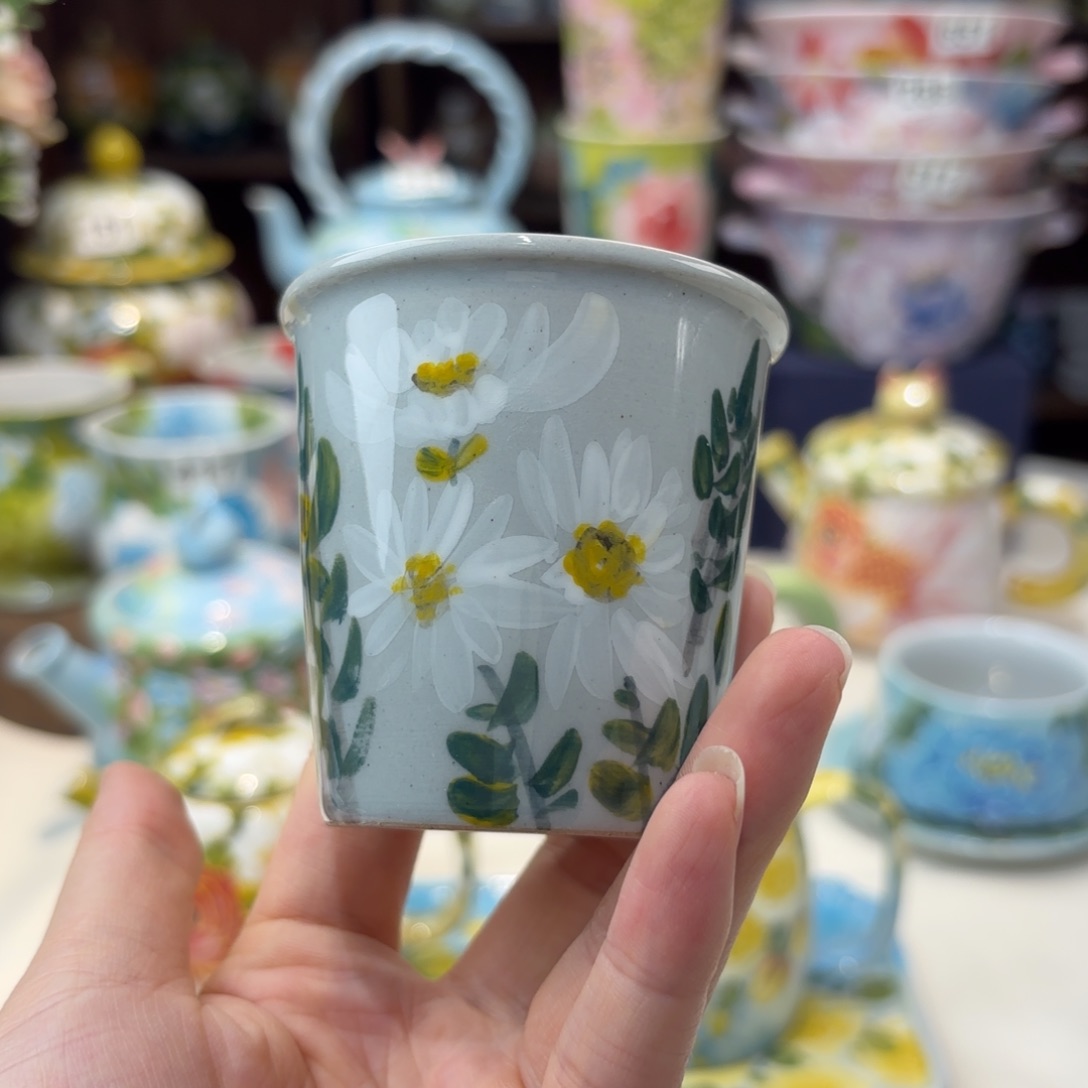 瓷片景德镇手绘高温釉下彩陶瓷茶具