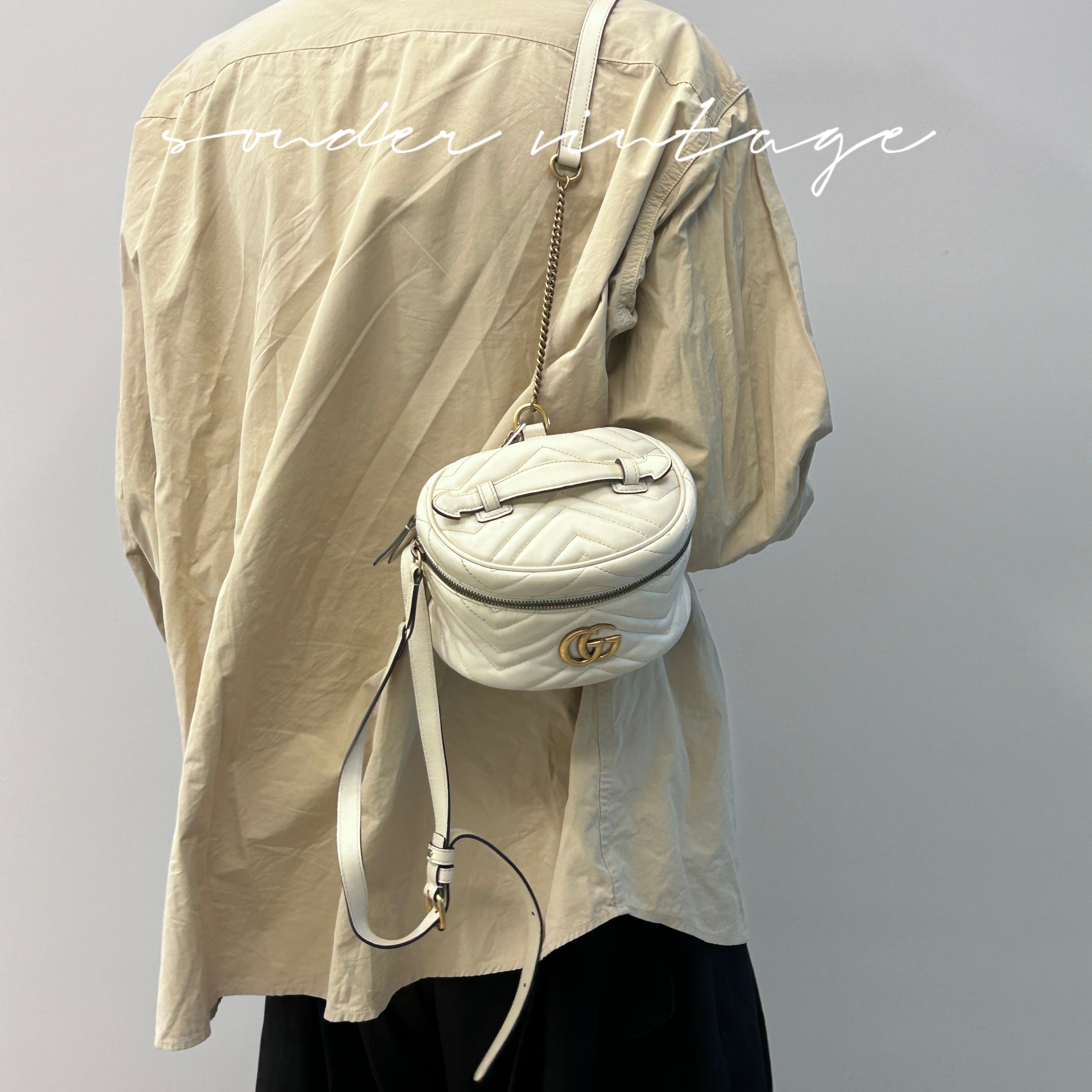 95新 GUCCI/古驰 Gucci白金马蒙双肩包