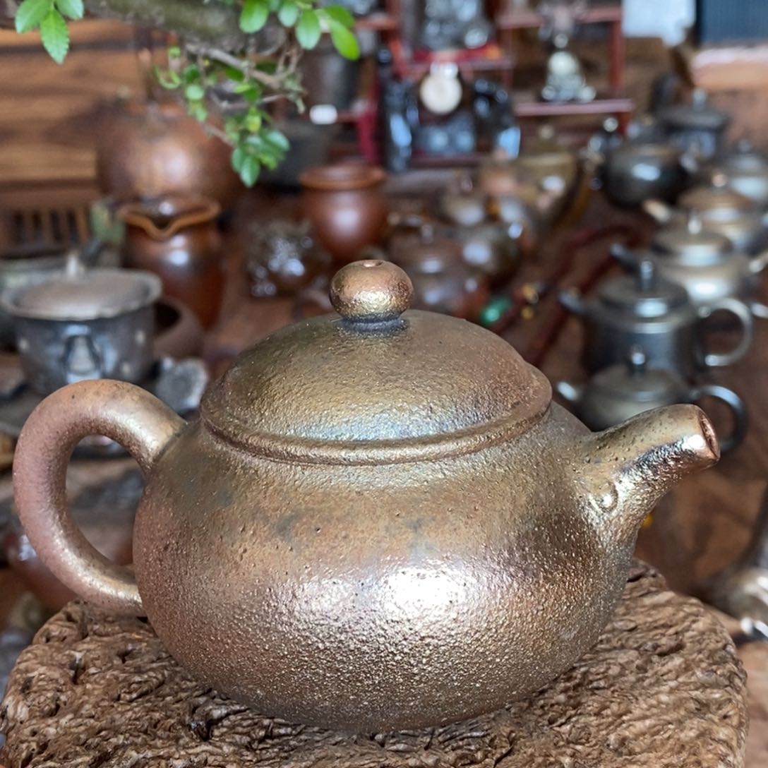 微瑕小包，建水紫陶，全手工纯柴烧茶器