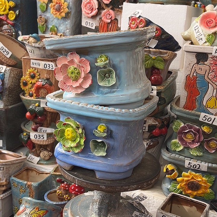 粗陶材质多肉花盆发大底孔