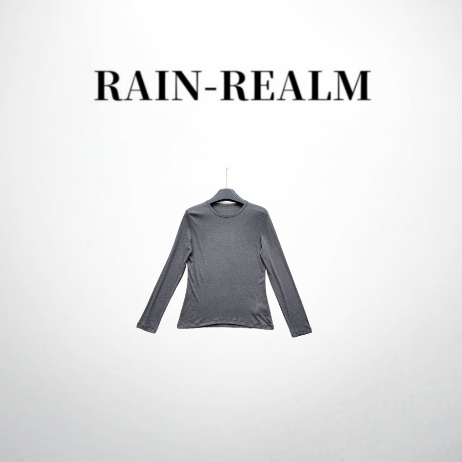 【Rain】“慢调生活”row醋酸羊毛长袖长T纯色圆领简约