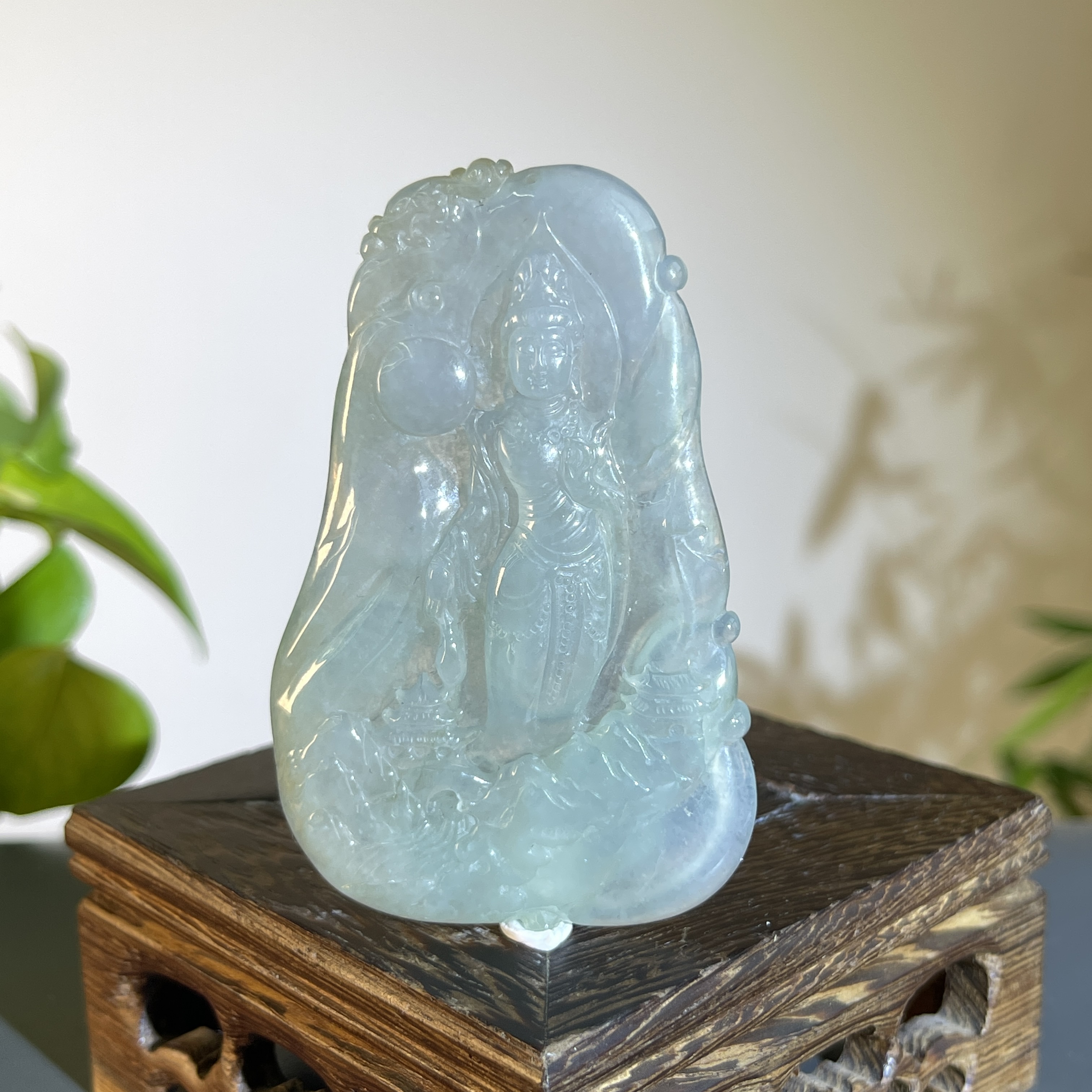 JTA23-102  天然缅甸A货翡翠  佛观天下