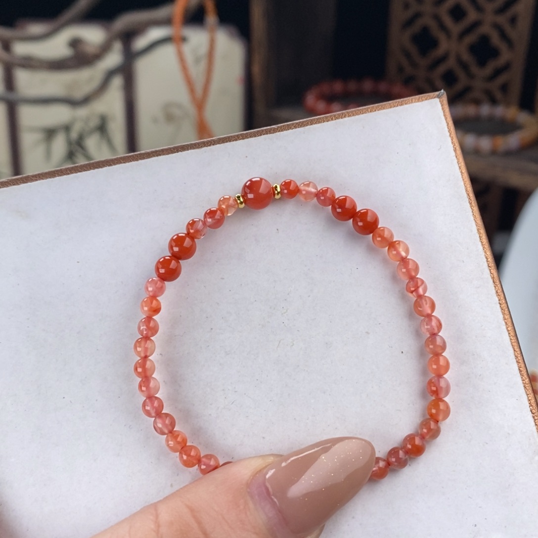 南红玛瑙未镶嵌手链