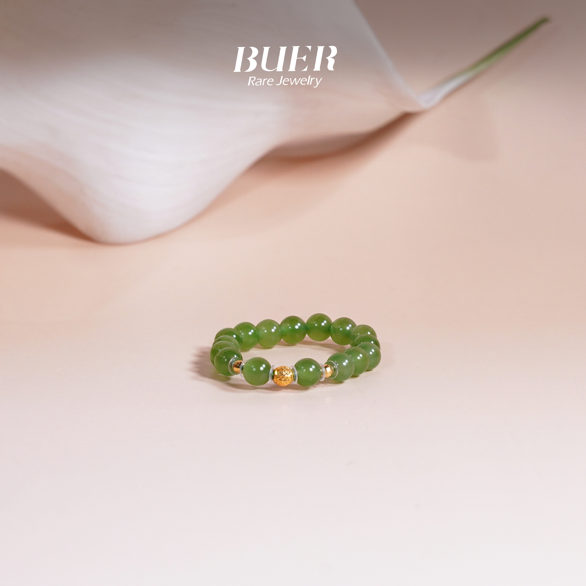 【不二】和田玉碧玉18k金DIY戒圈3mm+