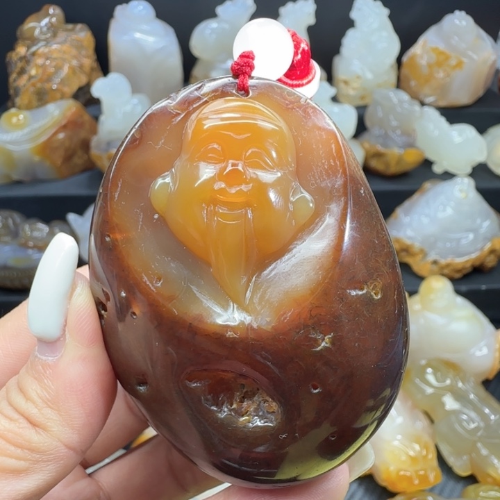 玛瑙/玉髓未镶嵌手把件