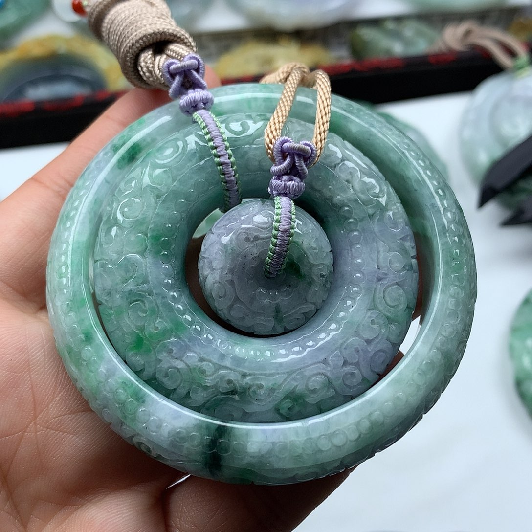 翡翠未镶嵌手镯复古风格57.7