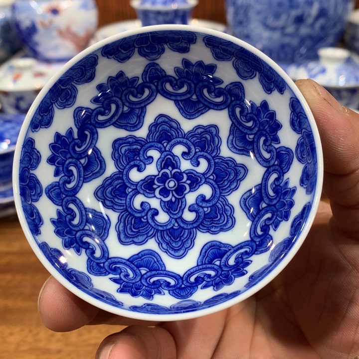 柴窑青花宝象普洱杯