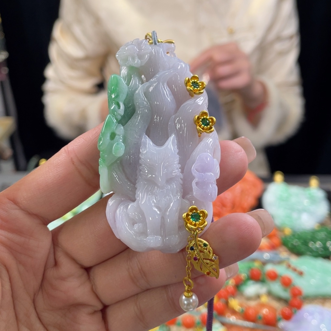 翡翠颈饰未镶嵌代编织