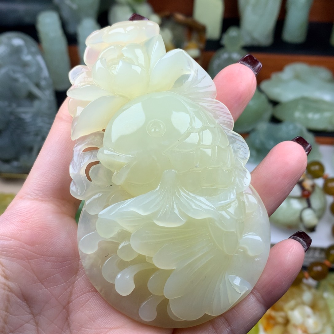 岫玉手把件未镶嵌