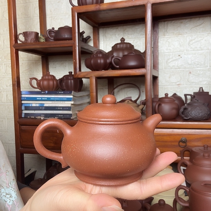 自***由紫砂茶壶潘壶280cc精工半手工