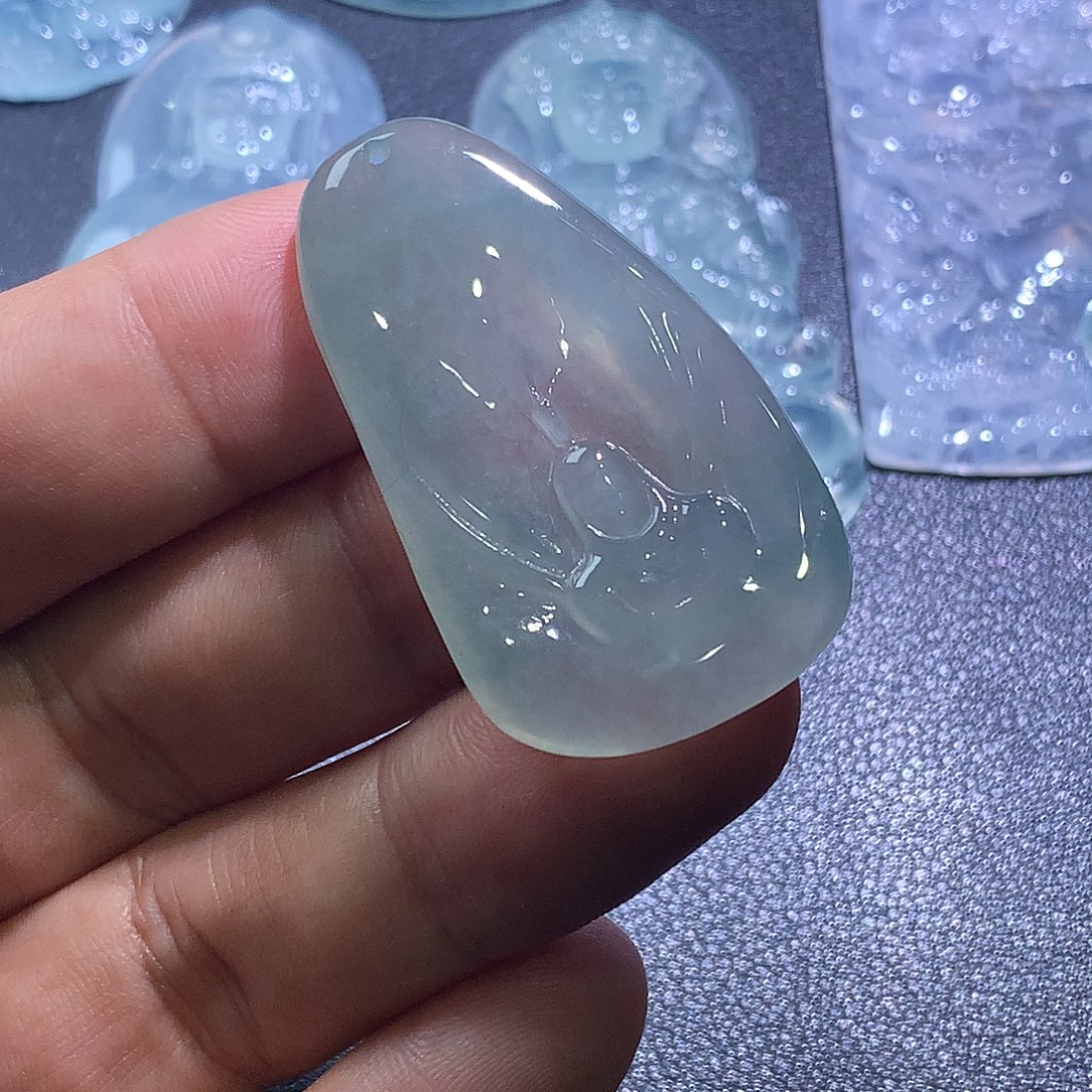 翡翠未镶嵌挂件悟道