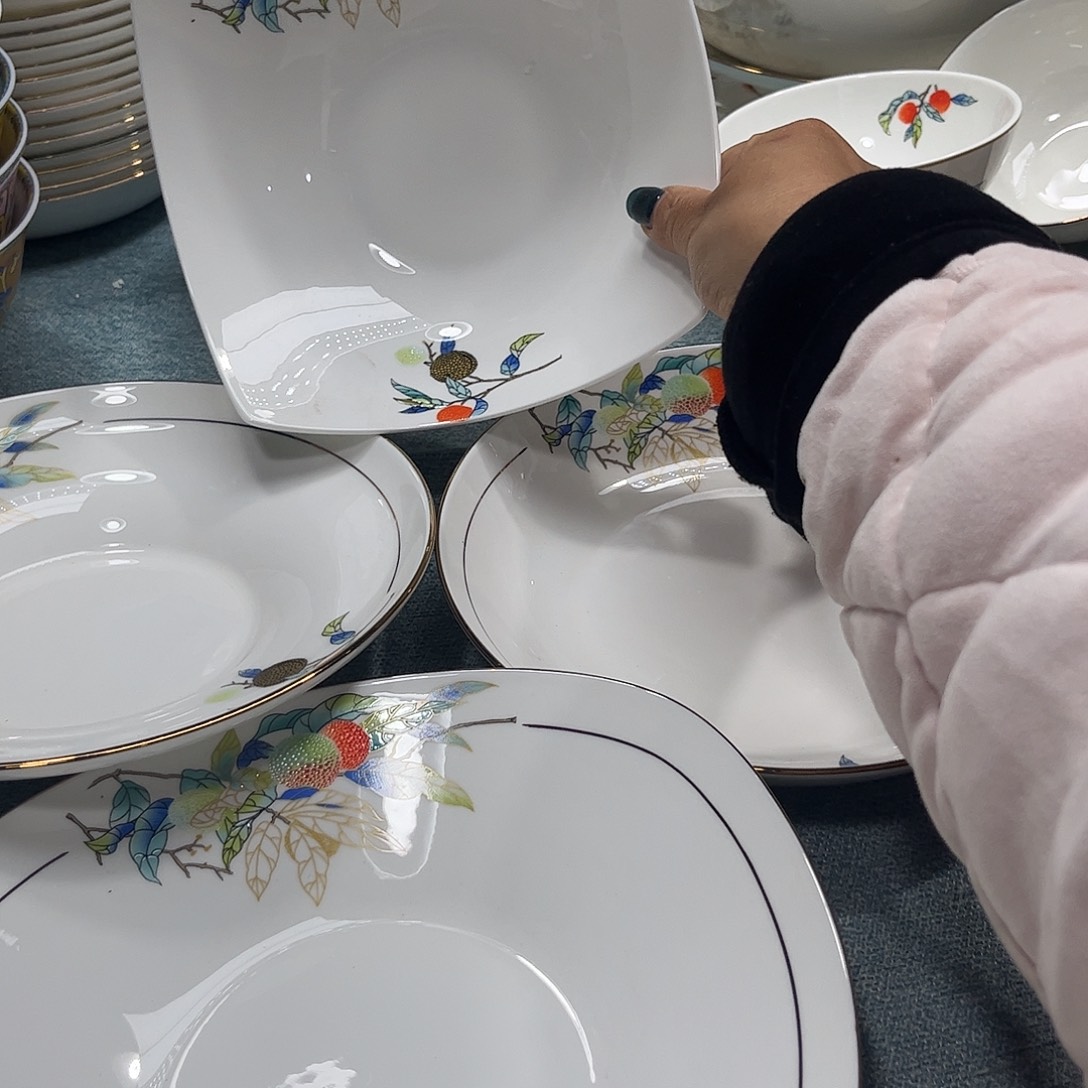 瓷片荔枝混搭盘四个