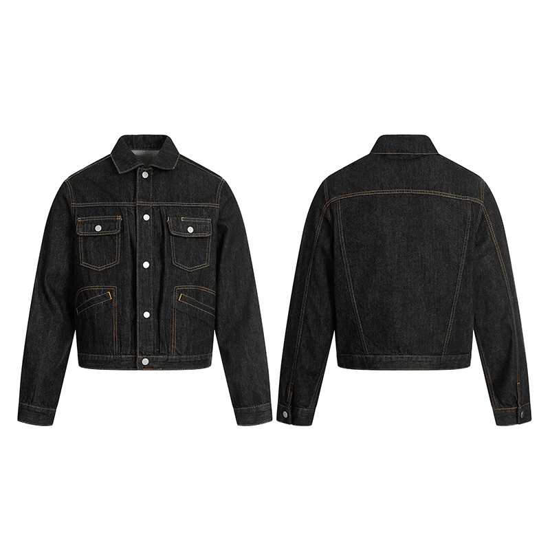 Wildkidz复古【原牛色牛仔夹克】美式多口袋短宽慵懒风休闲外套男女