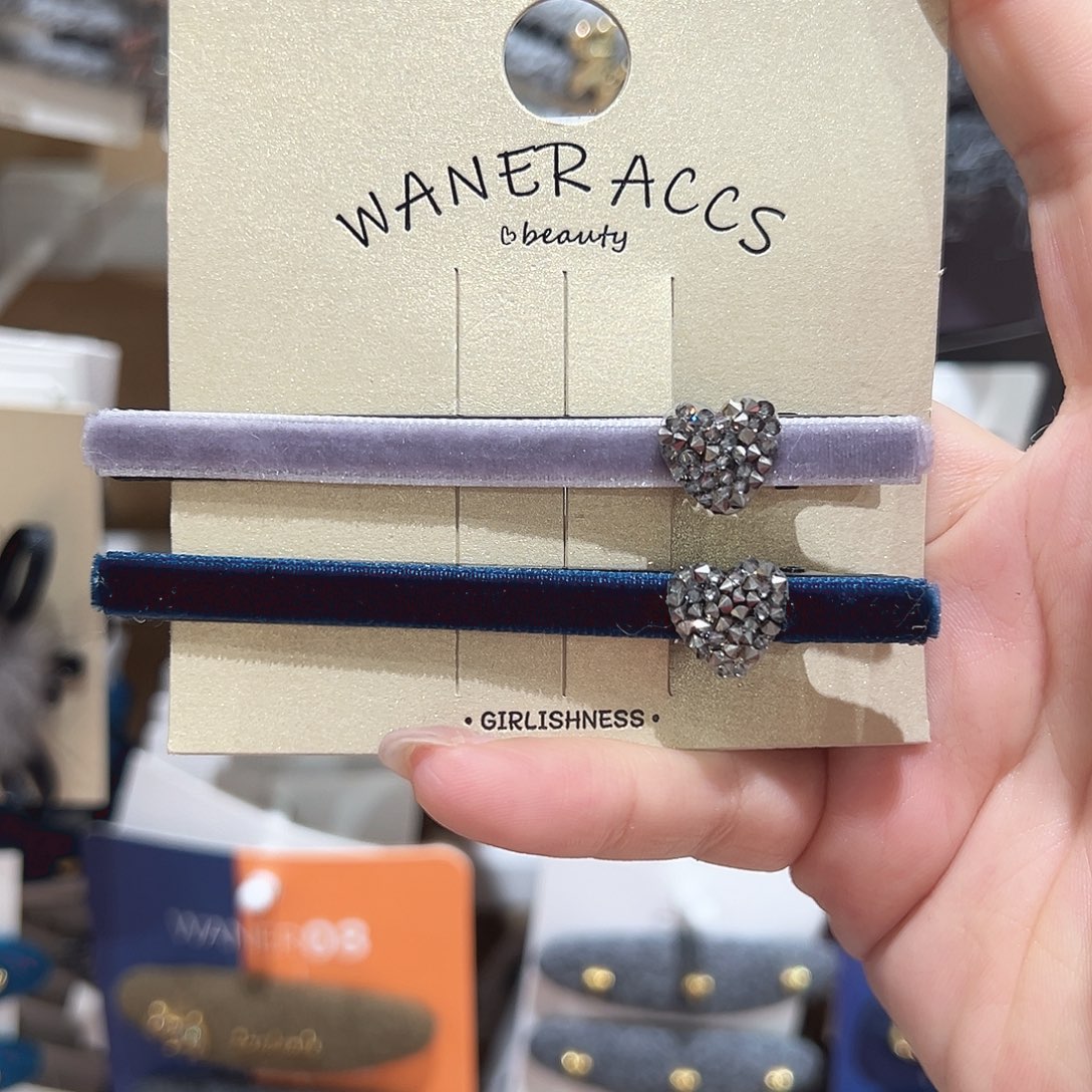 皮质铁合金拼色一字鸭夹