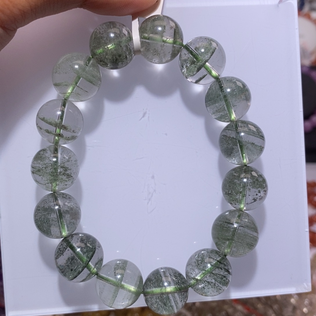 【闪购商品】水晶手链未镶嵌巴西绿幽灵14.7mm