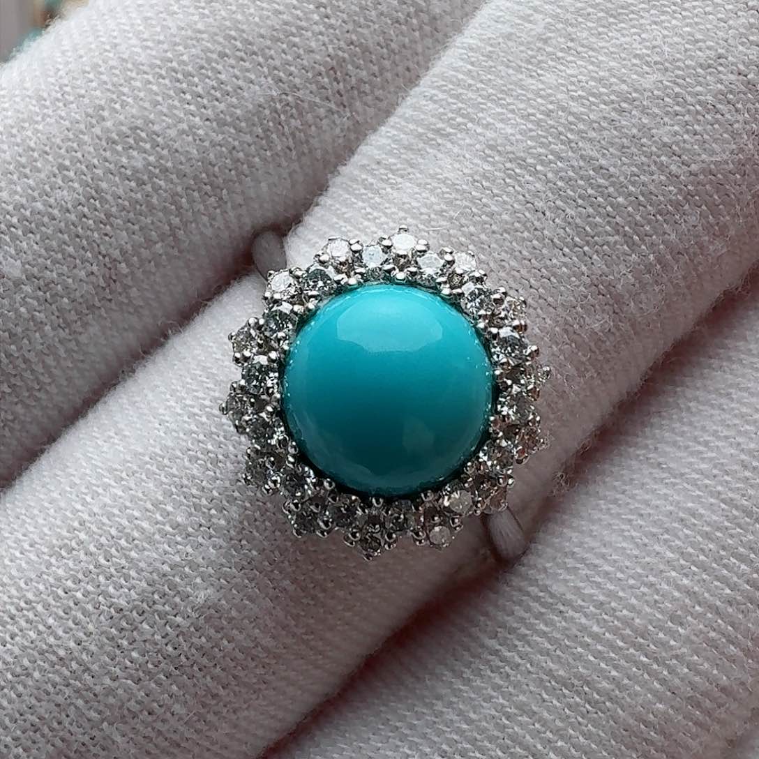 绿松石珠宝奇石银S925镶嵌