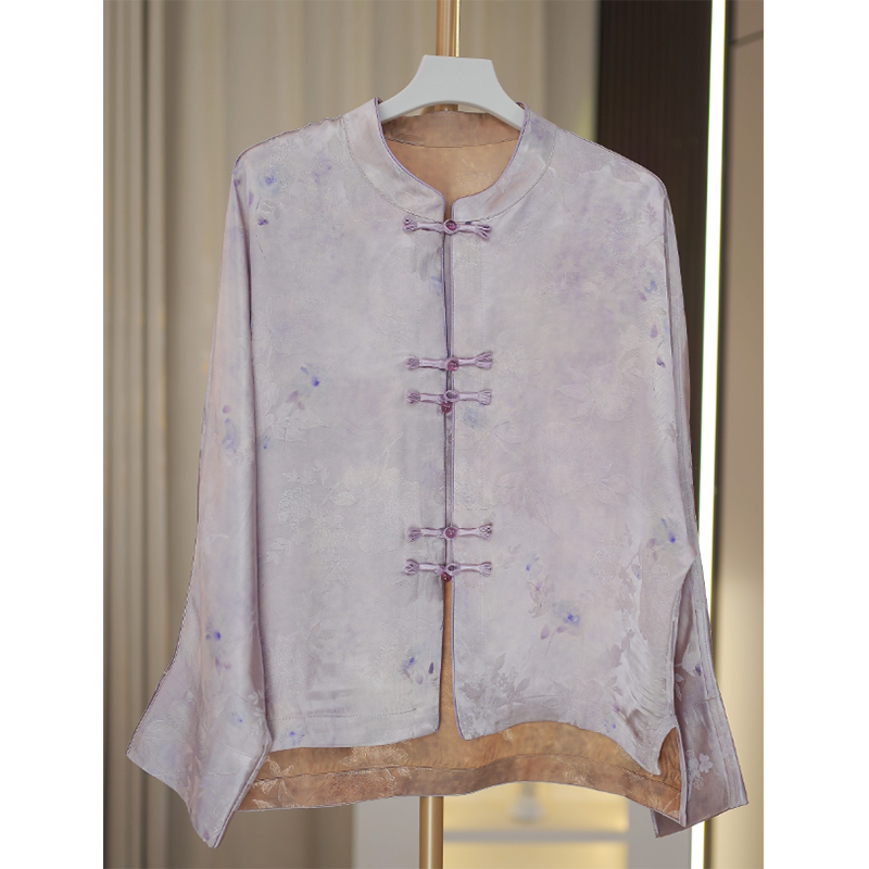紫幕-夏季老料香云纱薯莨女显瘦气质上衣外套网红新中式复古重磅