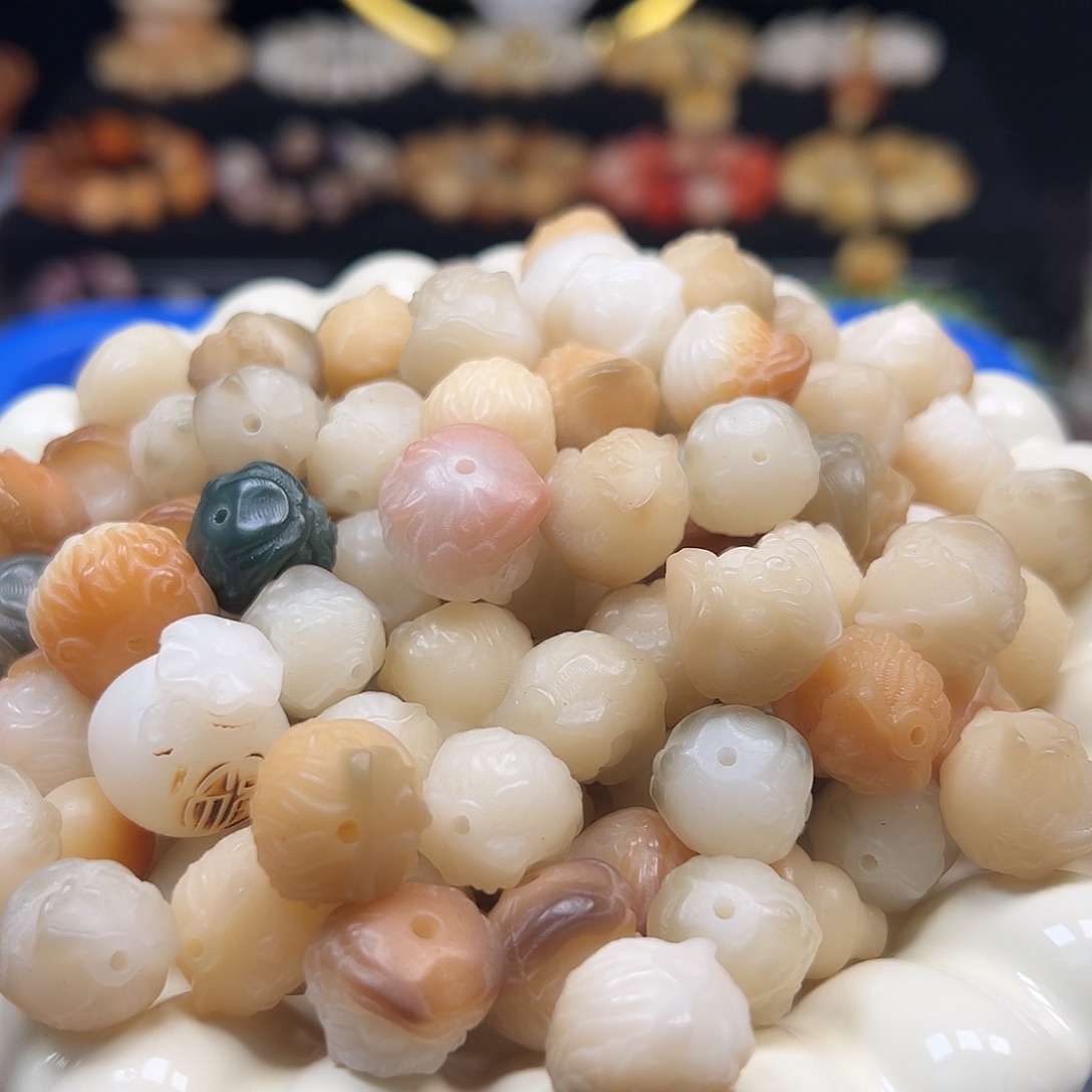 手串菩提根/象牙果卡16左右多宝大醒狮100颗