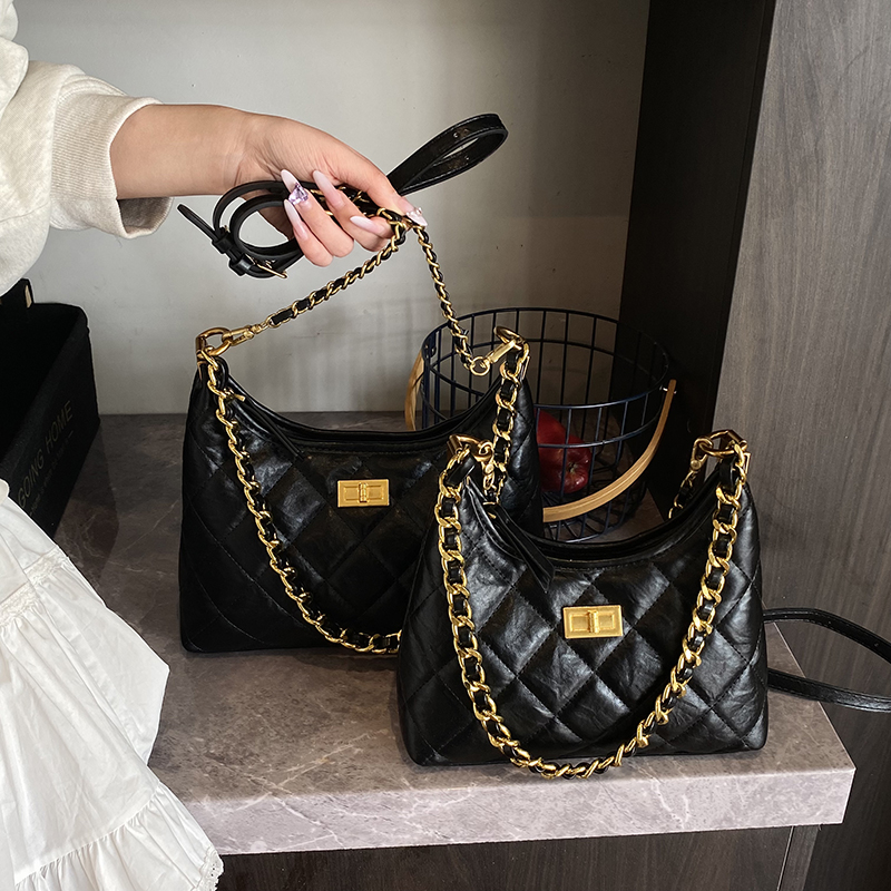 高级感小香风菱格链条包女2025春夏新款单肩腋下包小众通勤斜挎包