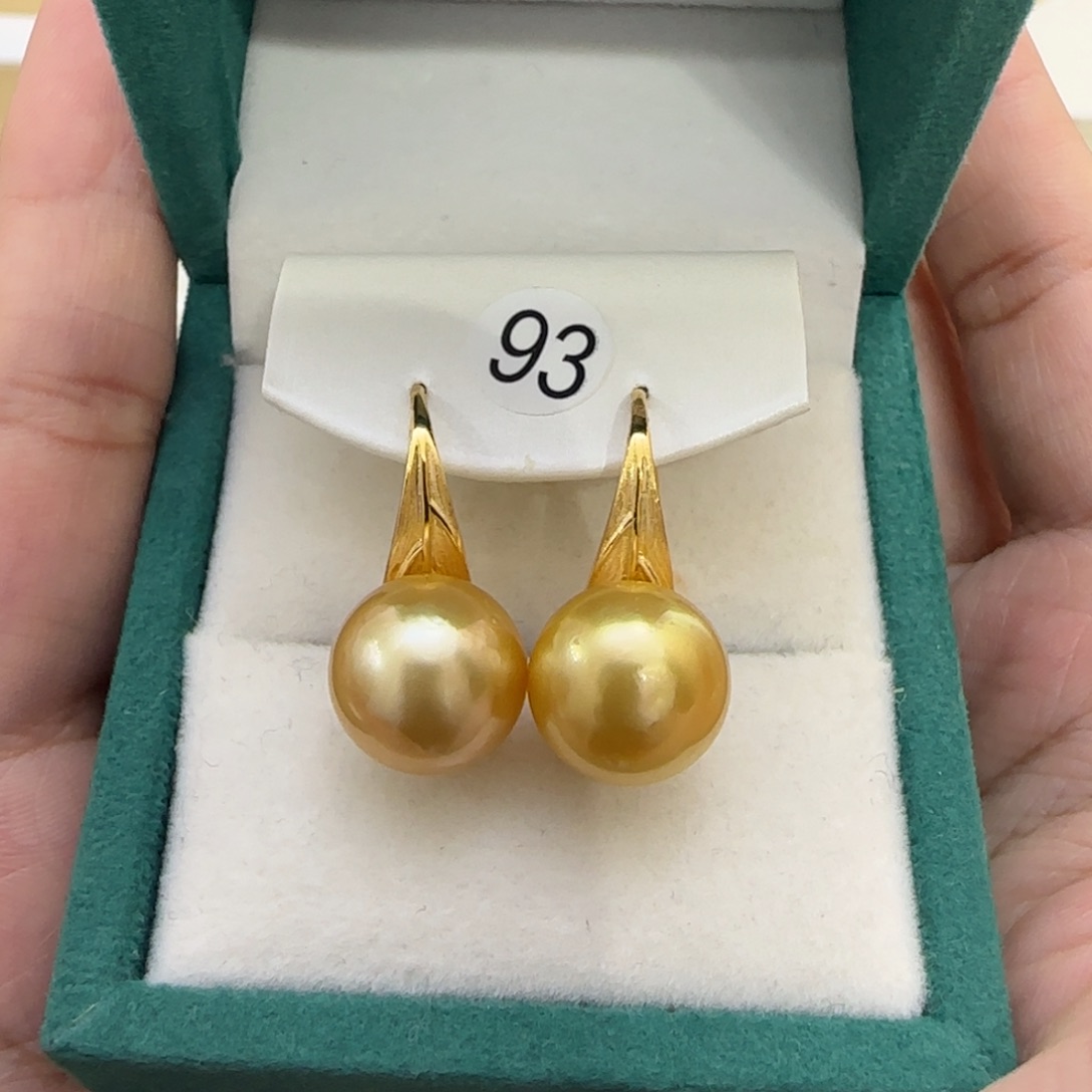 银S925镶嵌海水珍珠耳环