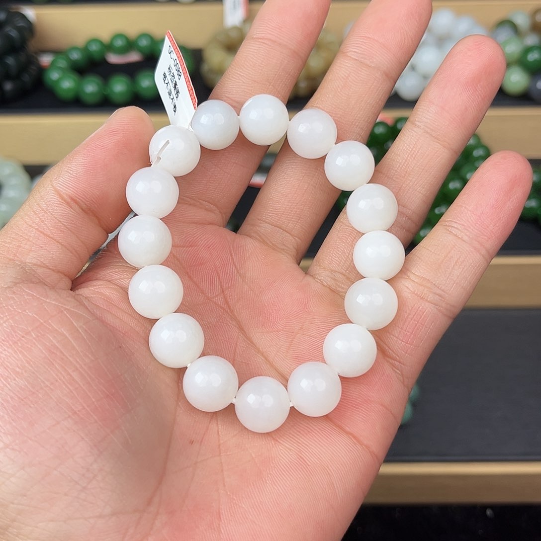 和田玉手串未镶嵌纯天然新疆和田玉且末天泰12mm