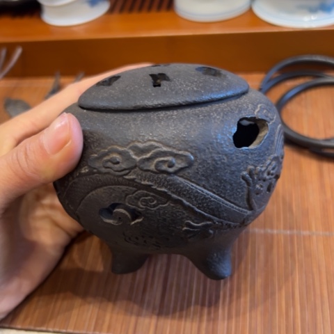 蜜安罐瓷香炉锡茶则