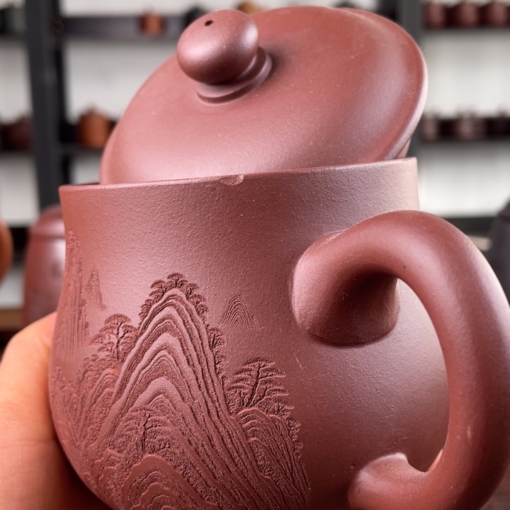 茶杯紫砂宜兴原矿紫砂盖杯微瑕