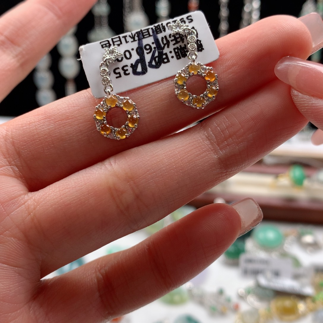 翡翠戒指银S925镶嵌334444