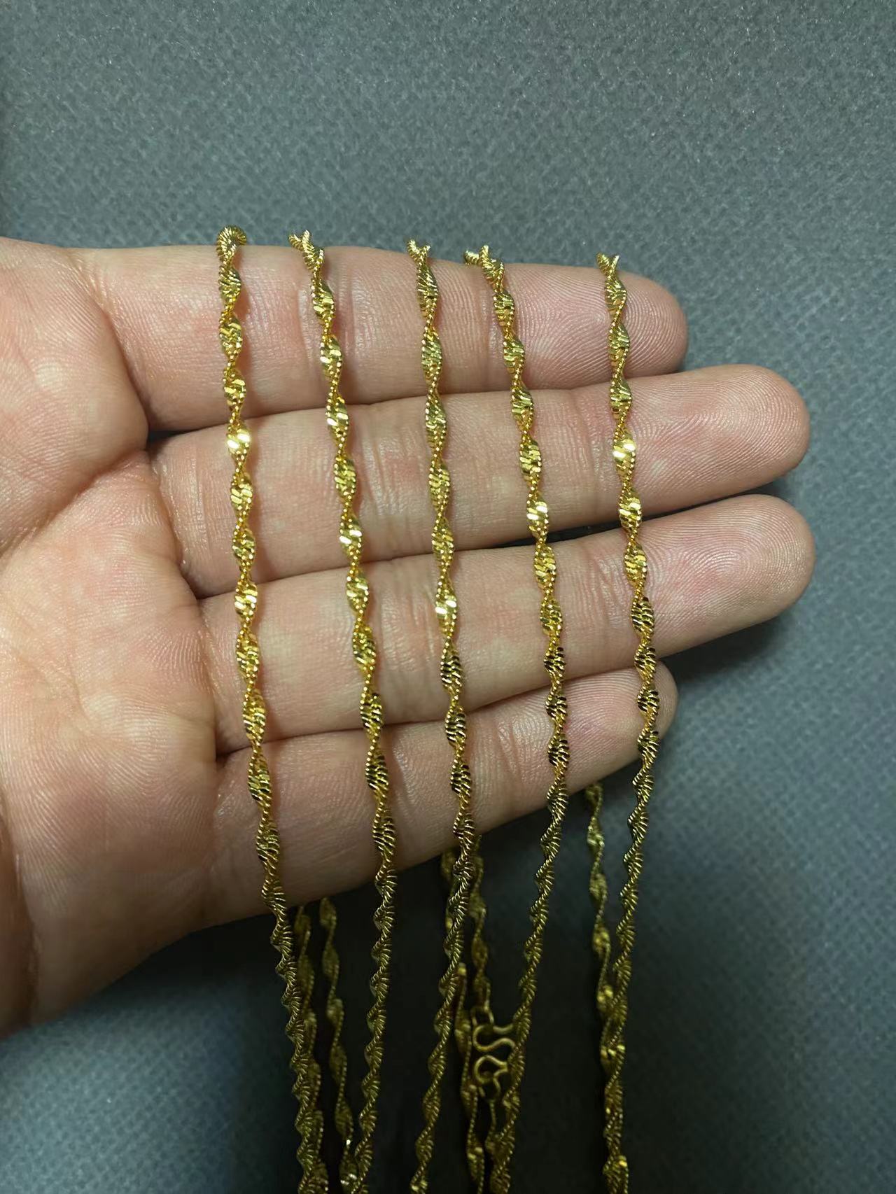 黄铜项链 【西藏包邮】F120铜镀金项链锁骨链饰品简约气质精美女士