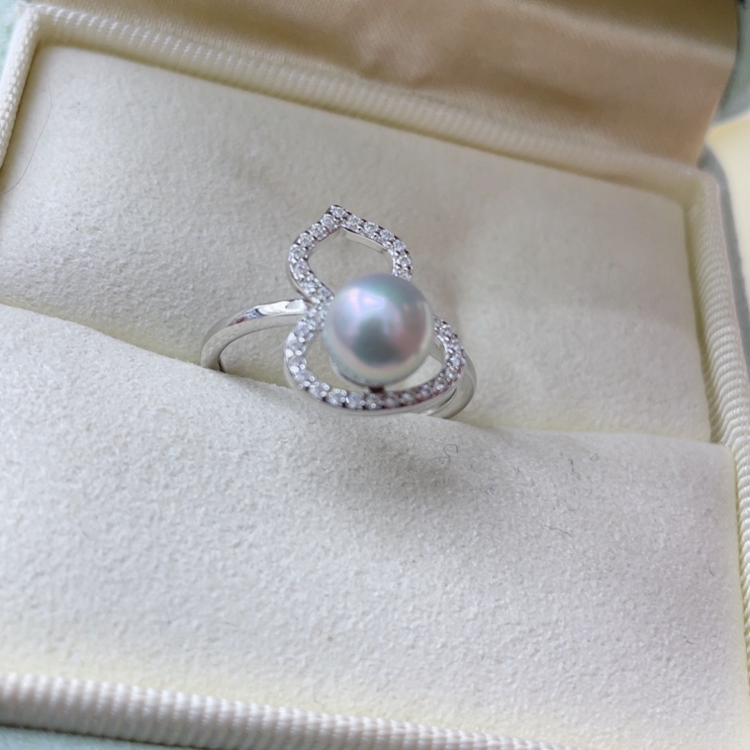 海水珍珠戒指银S925镶嵌