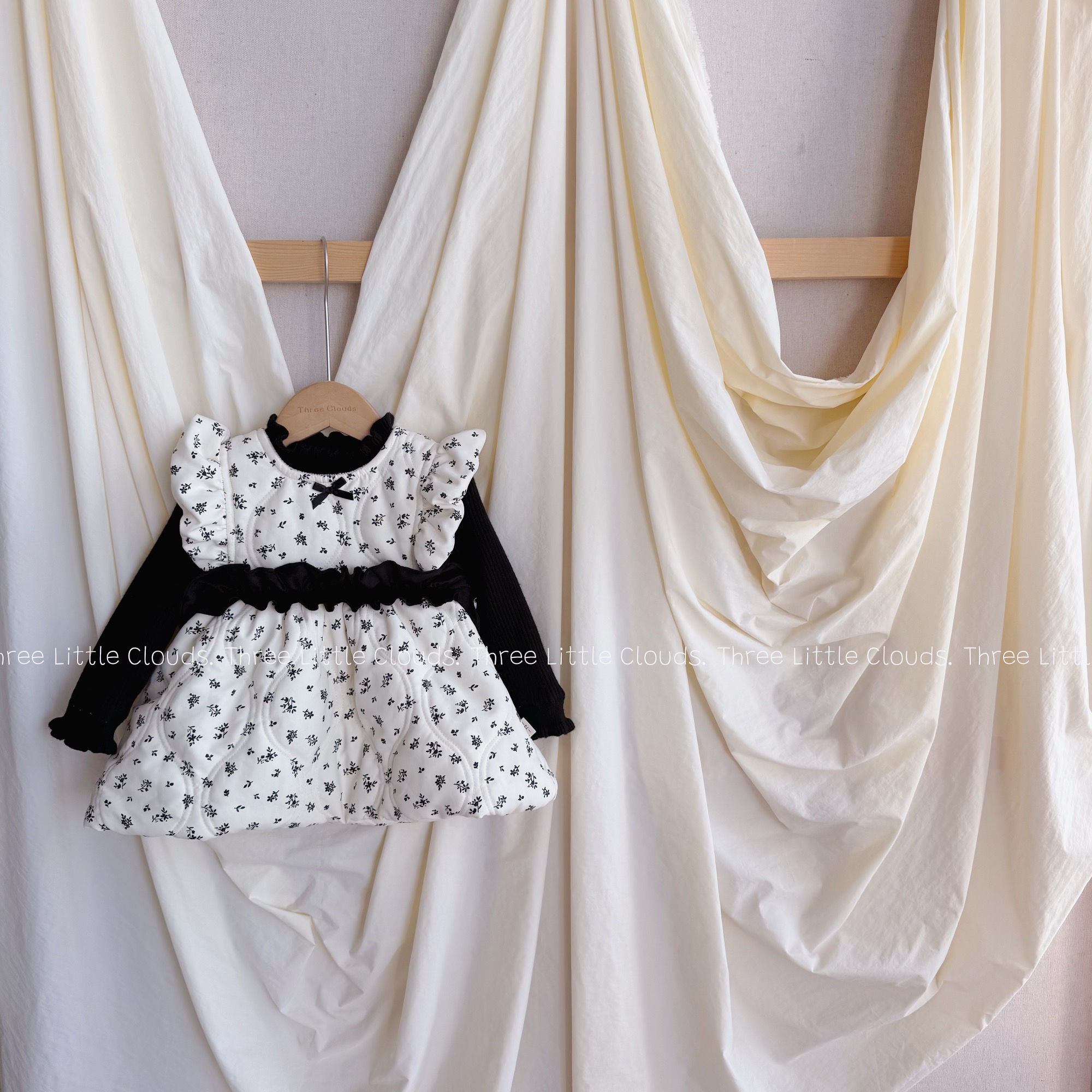 三小朵2806【北海花园】婴儿衣服秋冬碎花可爱女宝加绒加厚裙子