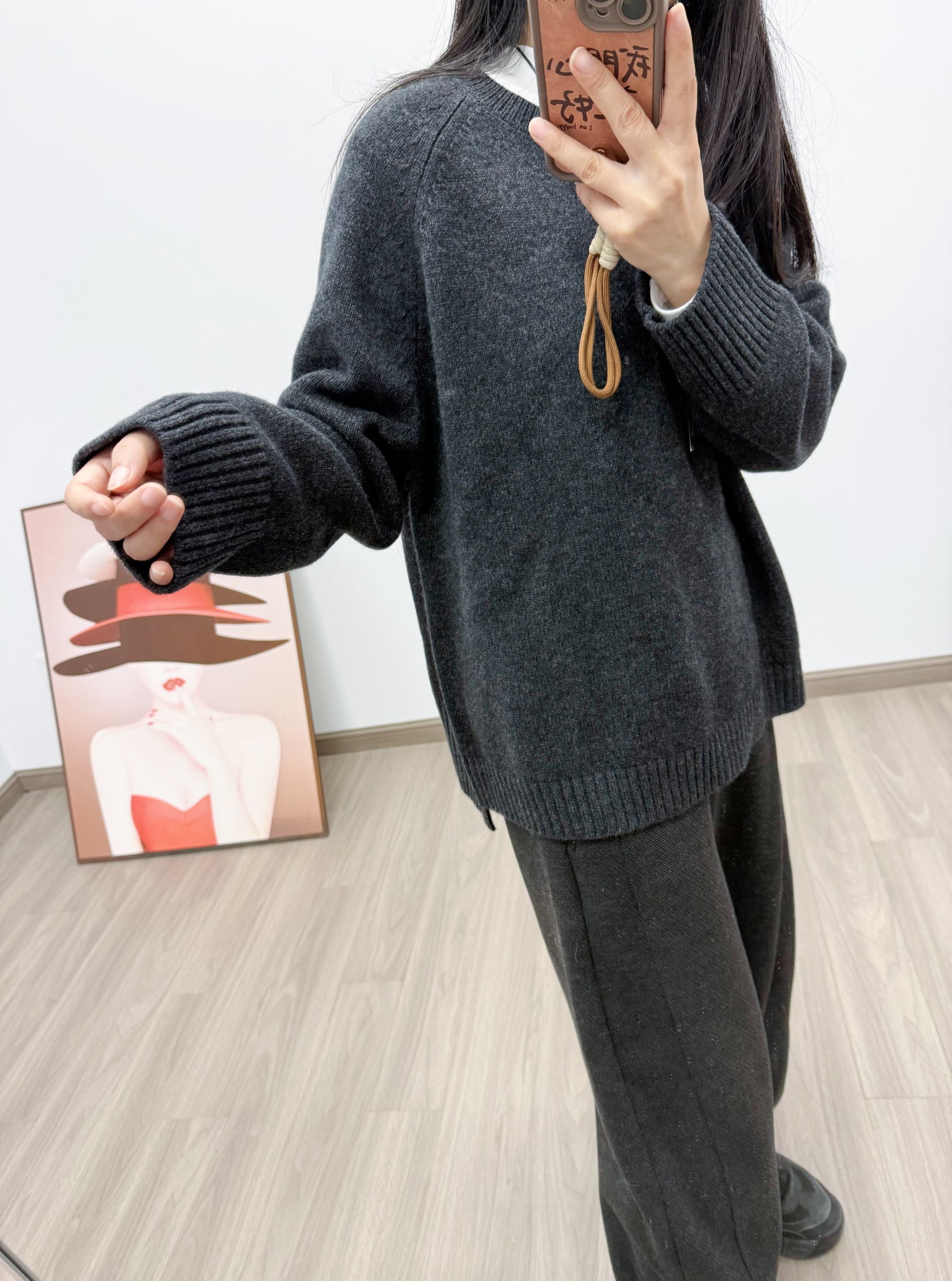 RC1002  2025年冬季新款套头针织慵懒风外穿女装圆领长袖纯色