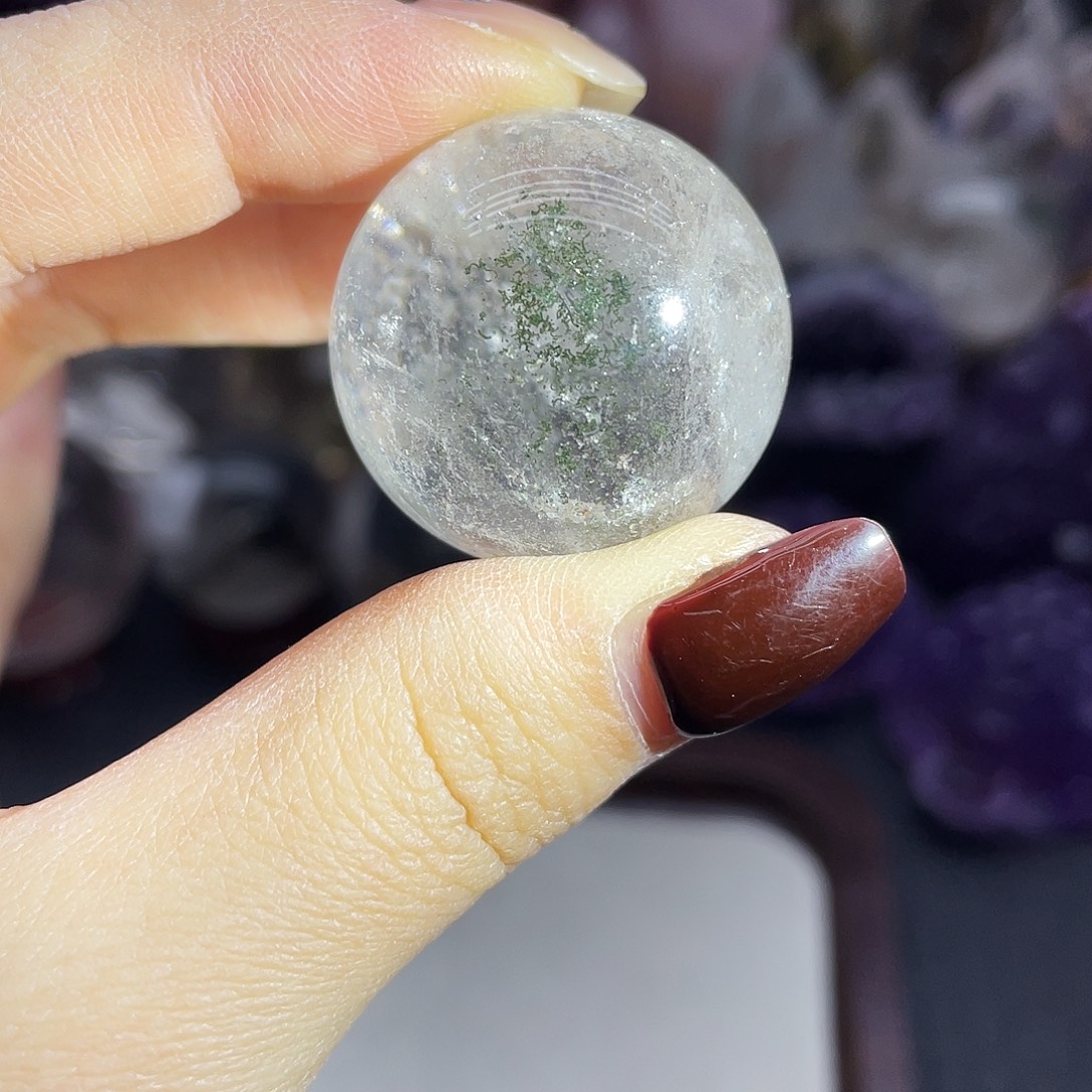 珠宝半成品未镶嵌水晶7幽灵球28mm