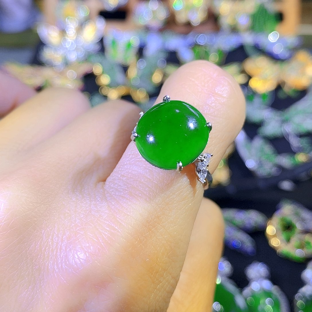 吊坠(不含链)银S925镶嵌翡翠